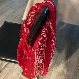 Red Bandana Print Scarf